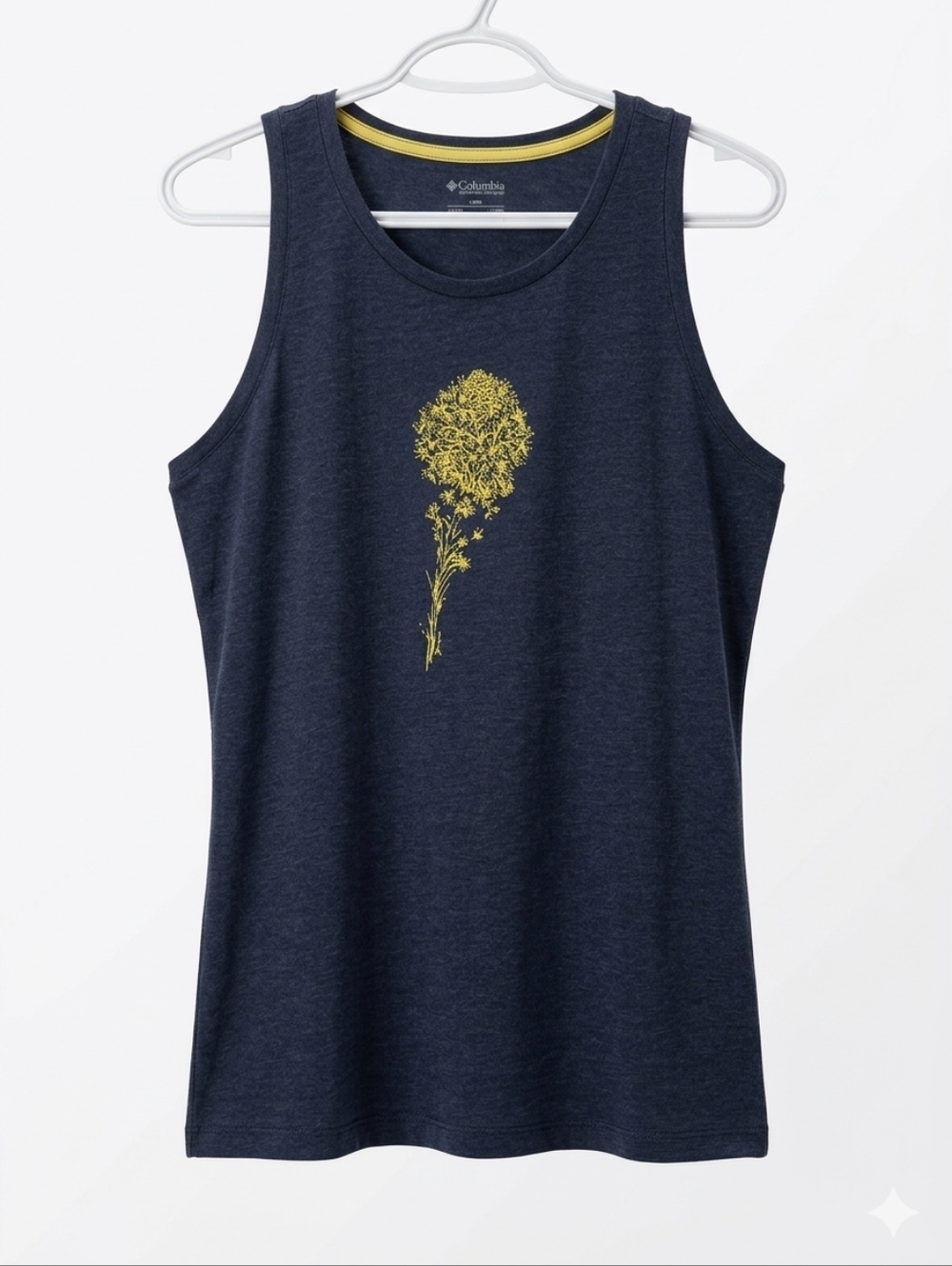 Columbia Navy Heather Floral Graphic Tank Top Outdoor Summer Activewear